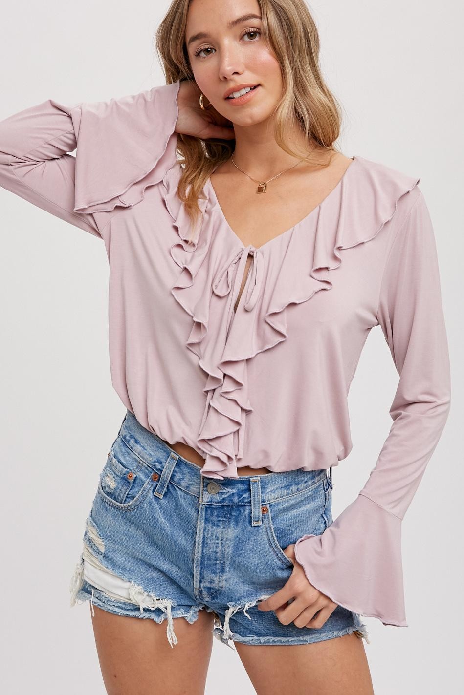 Ruffled Jersey Blouse