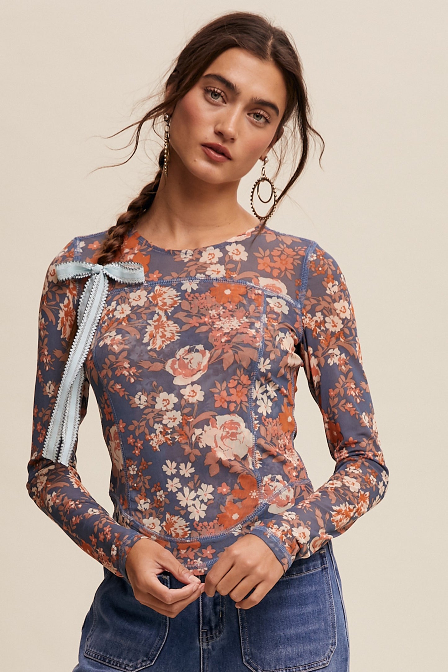 Karington Floral Mesh Top