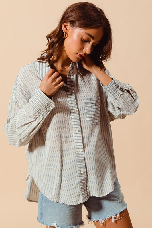 Hannah Striped Button Down