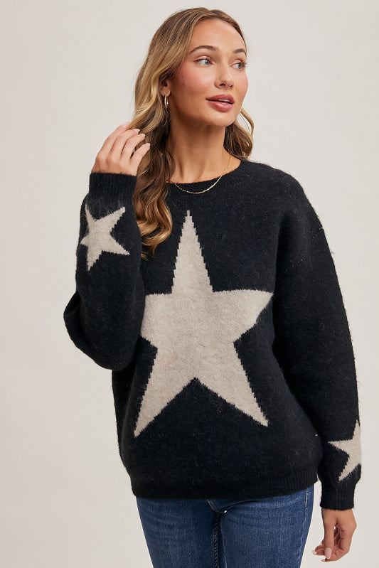 Star Knit Sweater Pullover