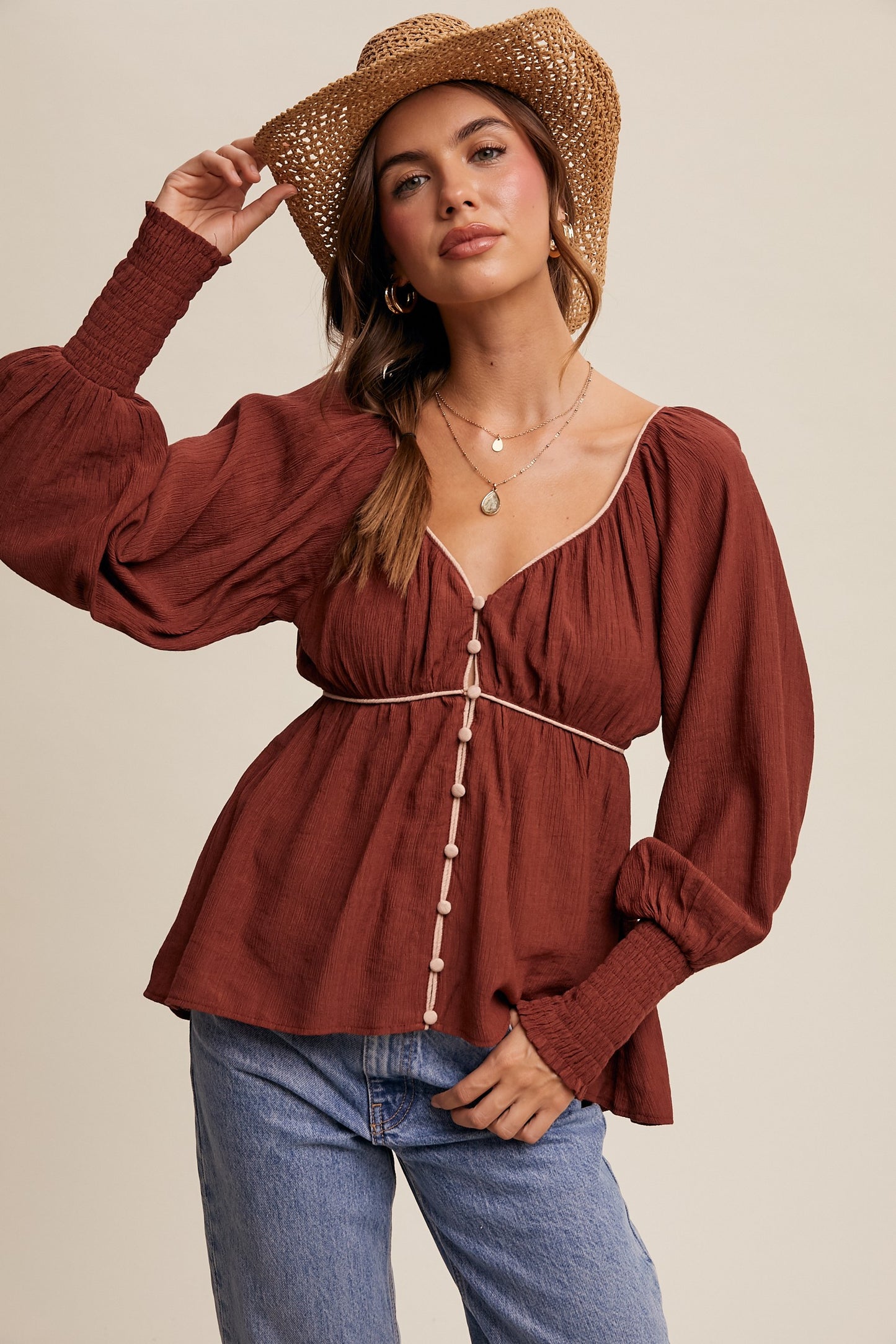 Ximena Contrast Top