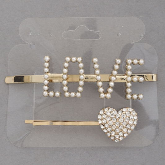 Love Heart Hair Pin Set