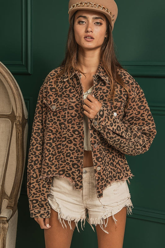 Leopard Corduroy Jacket