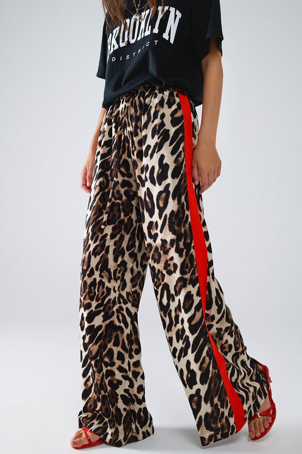 Red Stripe Leopard Pant