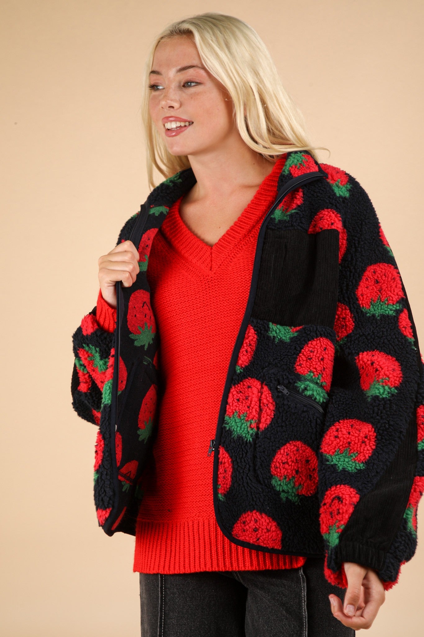 Strawberry Fleece Jacket