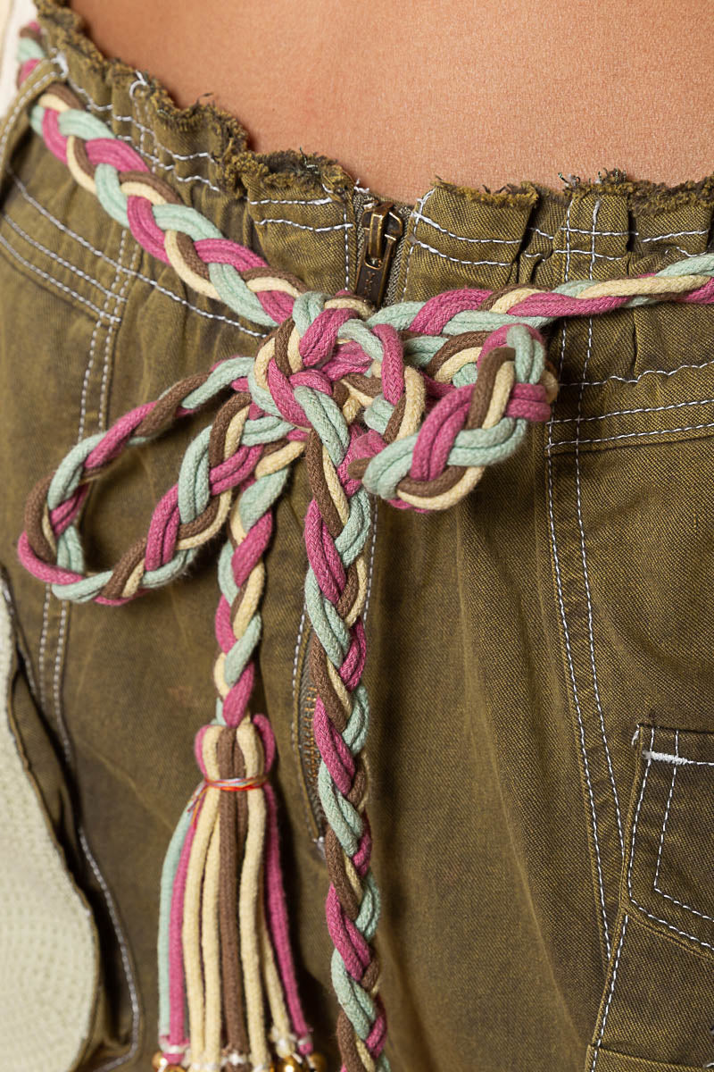 Beaded Tassel Braided Belt