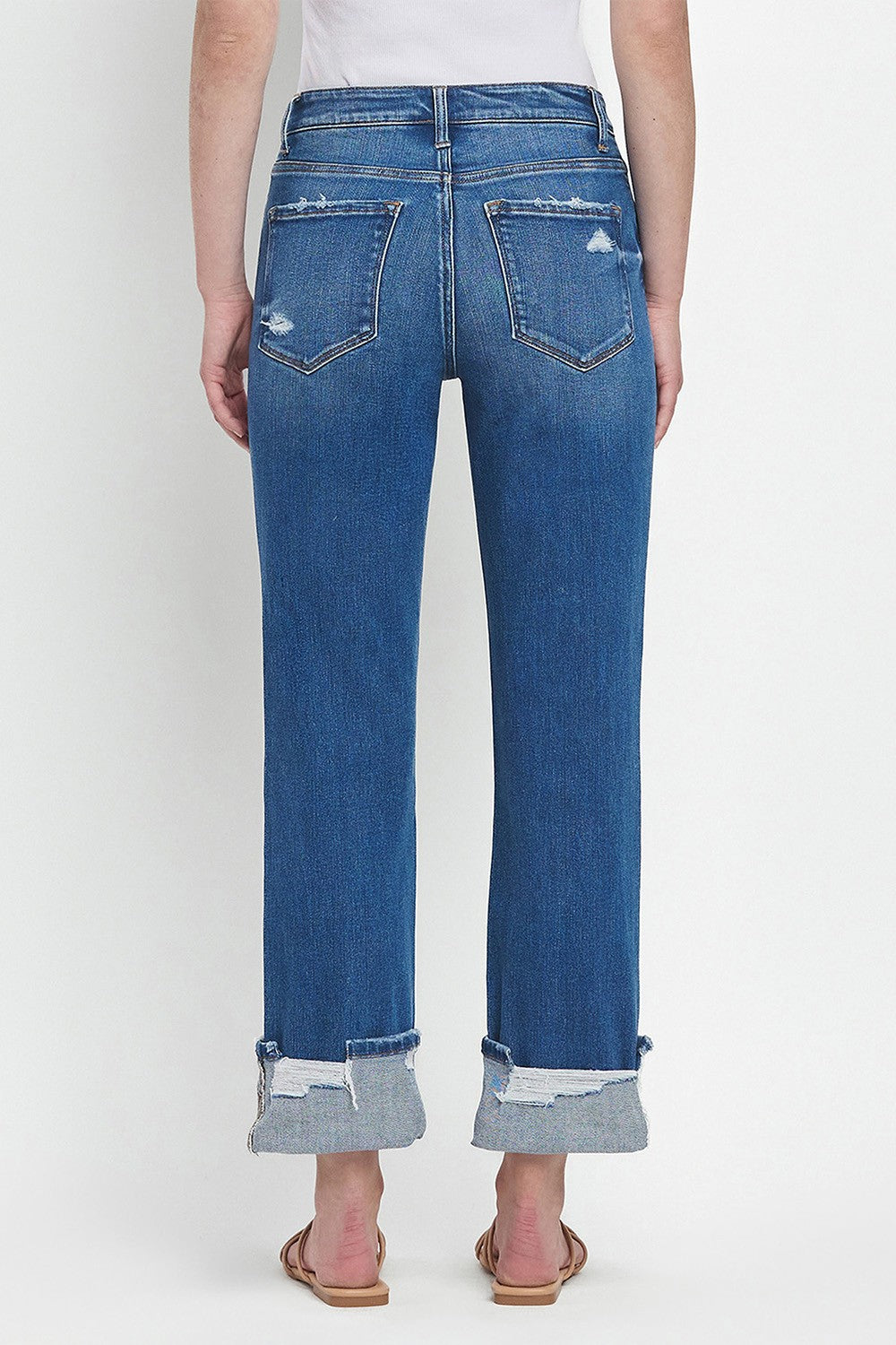 Daphne High Rise Cuffed Straight Jean