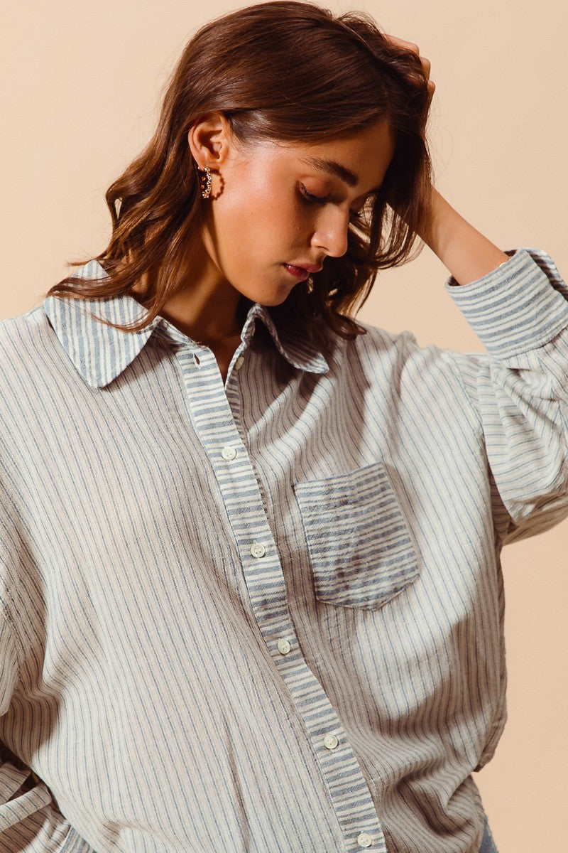 Hannah Striped Button Down