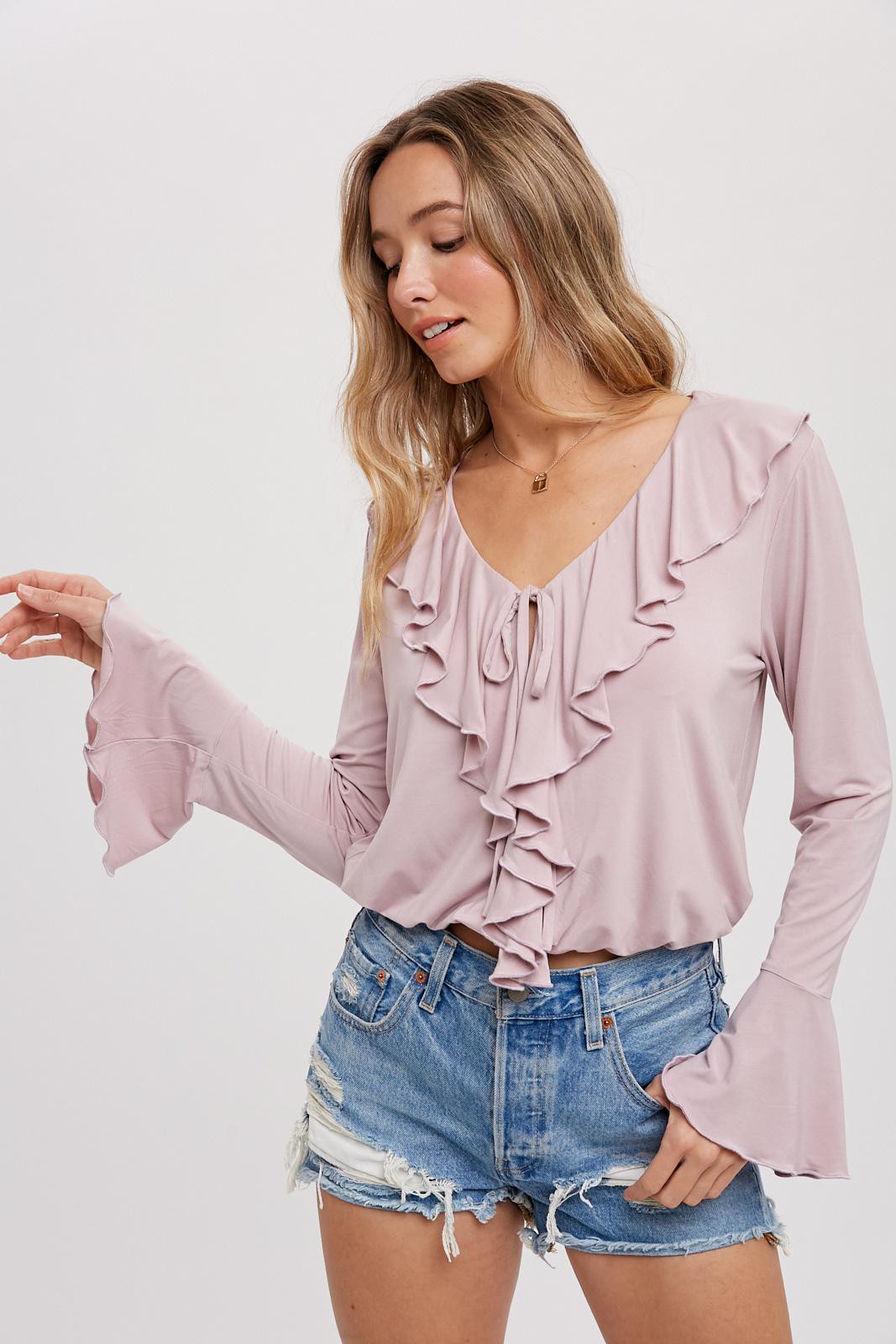 Ruffled Jersey Blouse