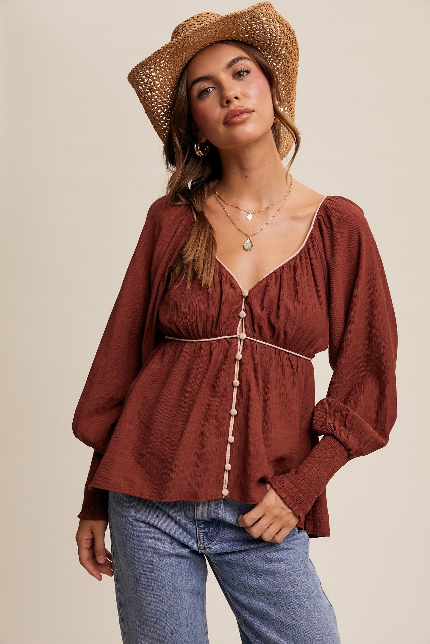 Ximena Contrast Top