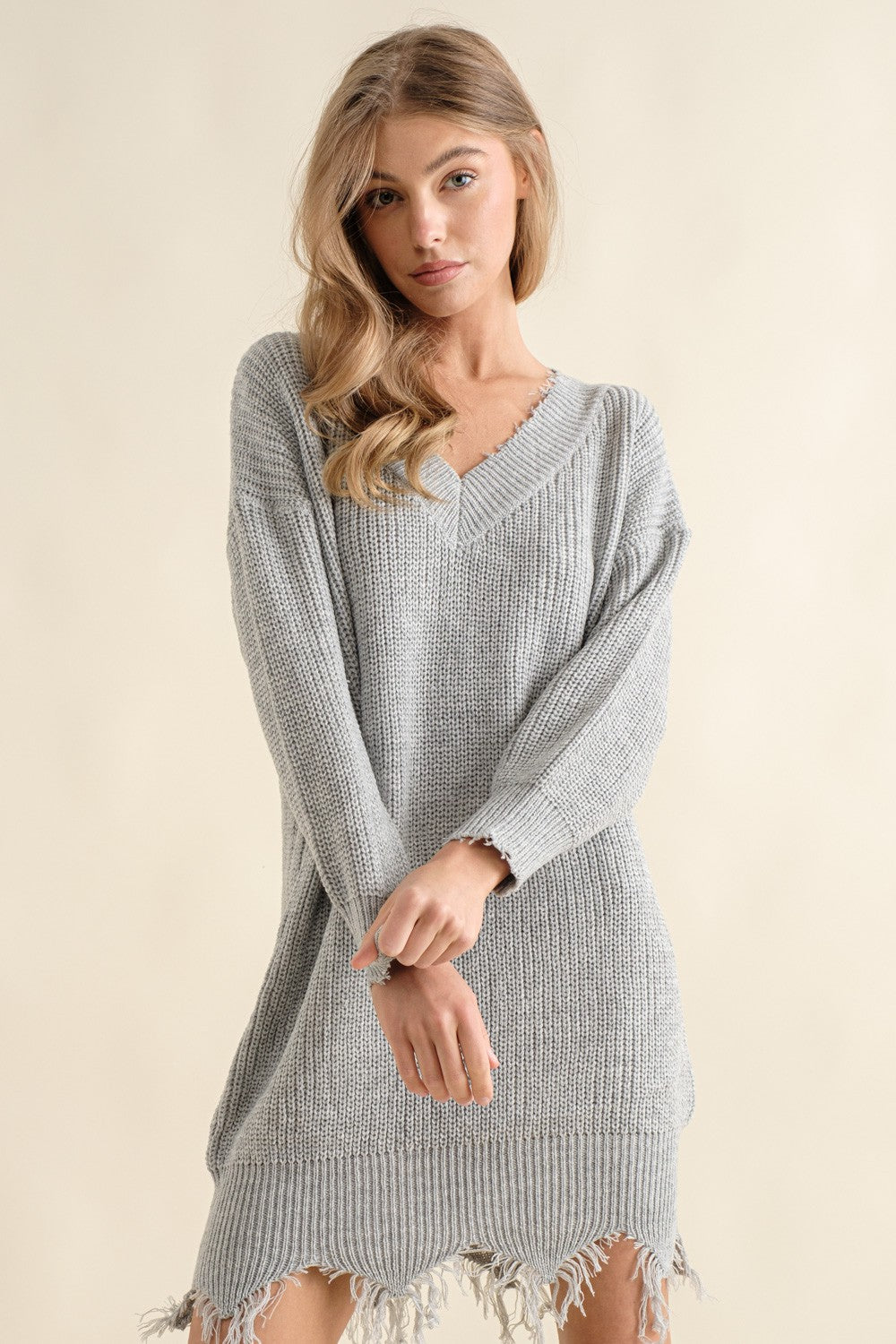 Distressed Sweater Dress