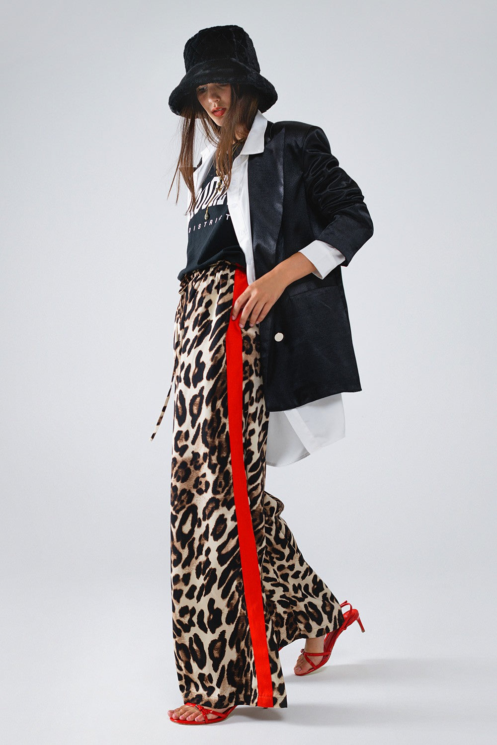 Red Stripe Leopard Pant