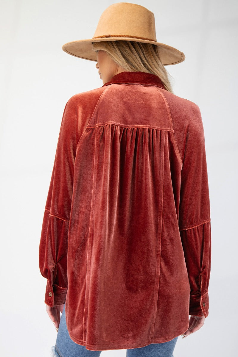 Oversized Velvet Shirt PLUS