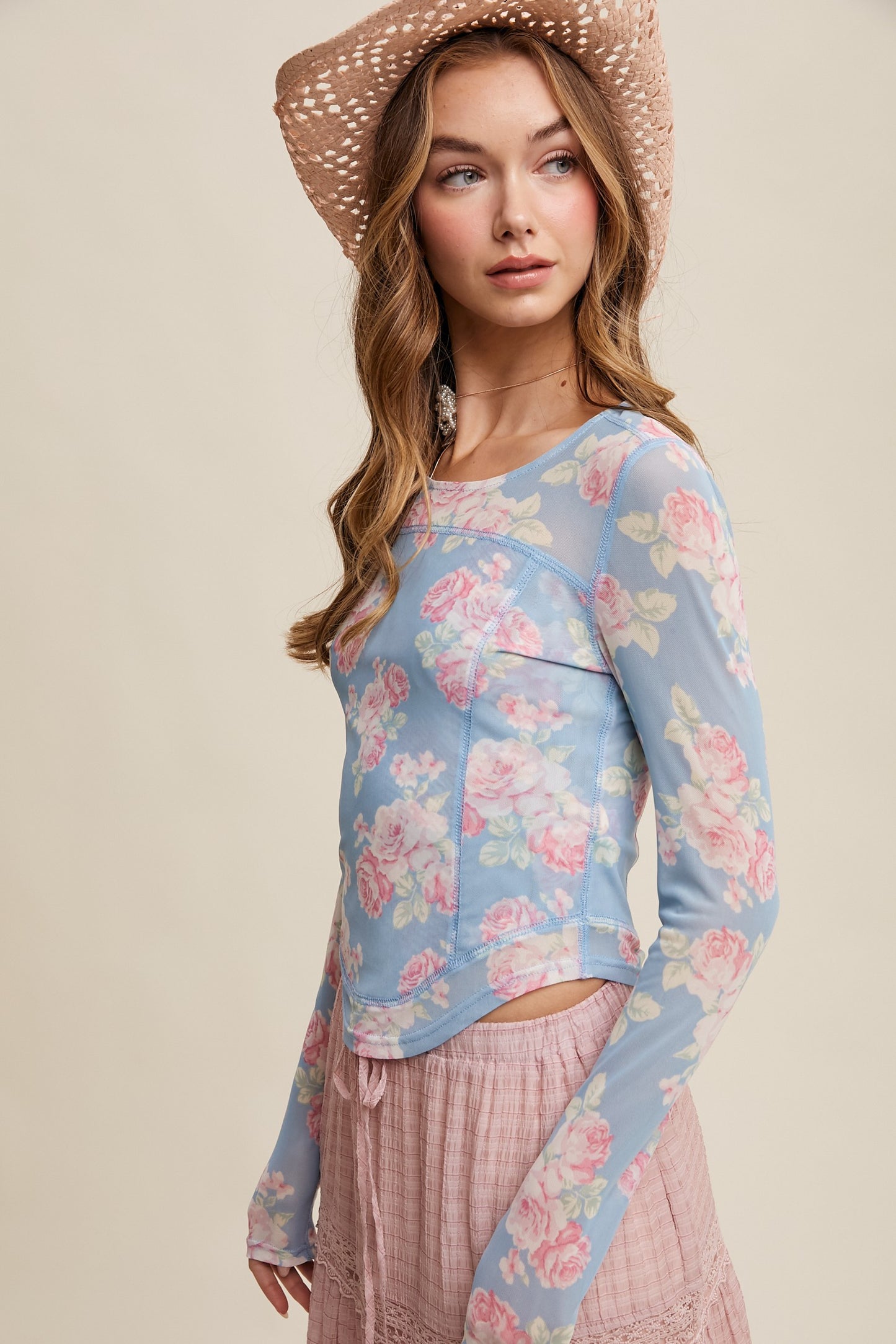 Karington Floral Mesh Top