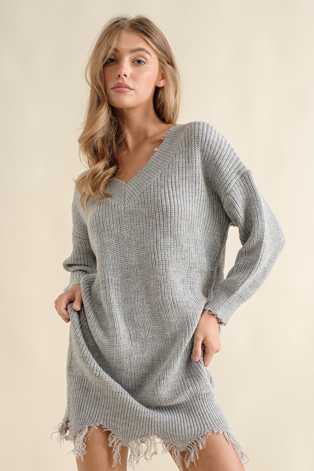 Distressed Sweater Dress