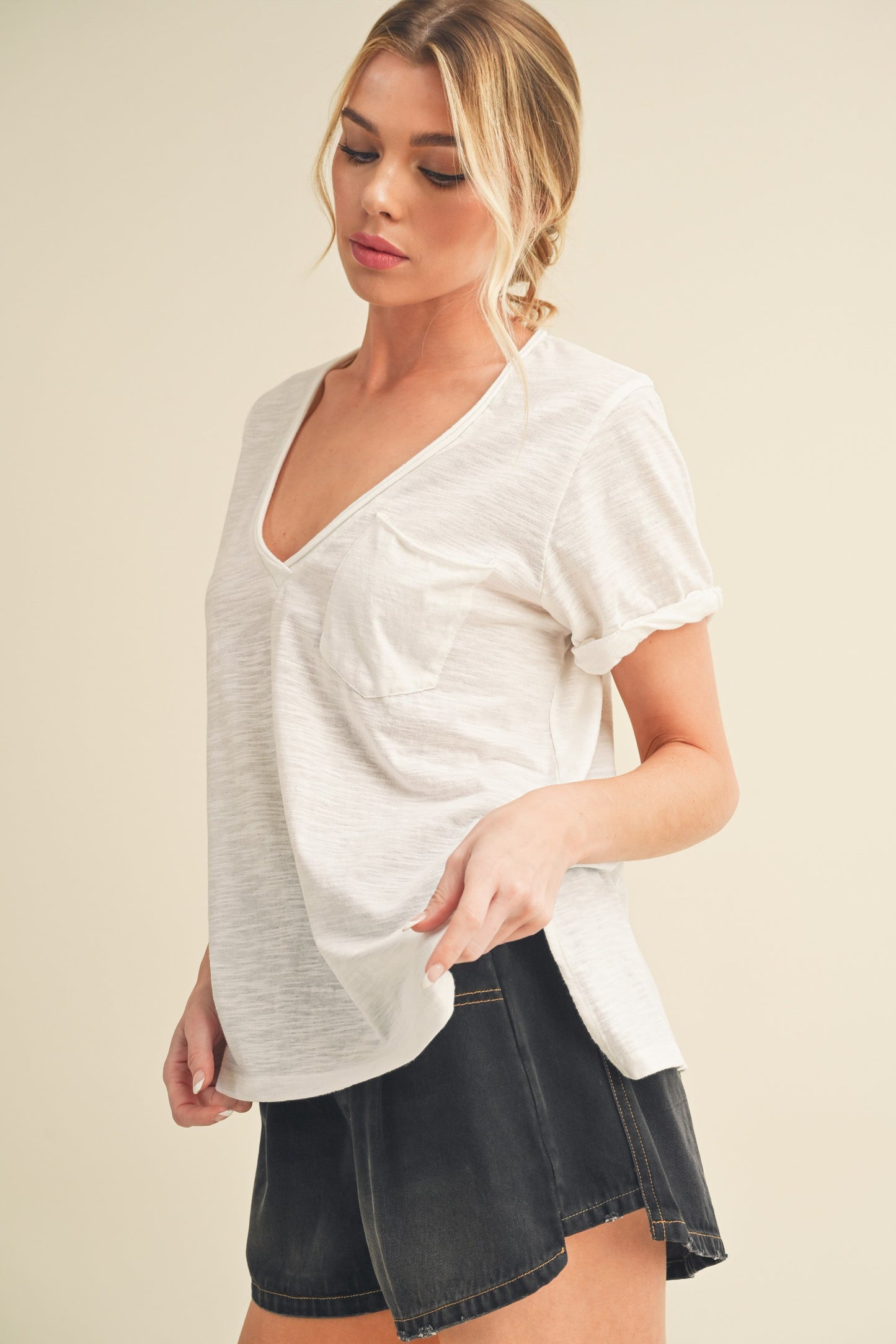 Zoie V Neck Tee