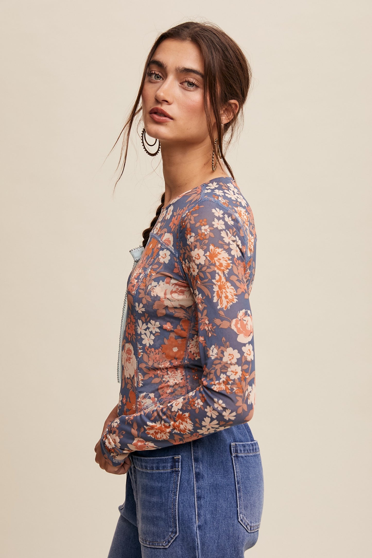 Karington Floral Mesh Top