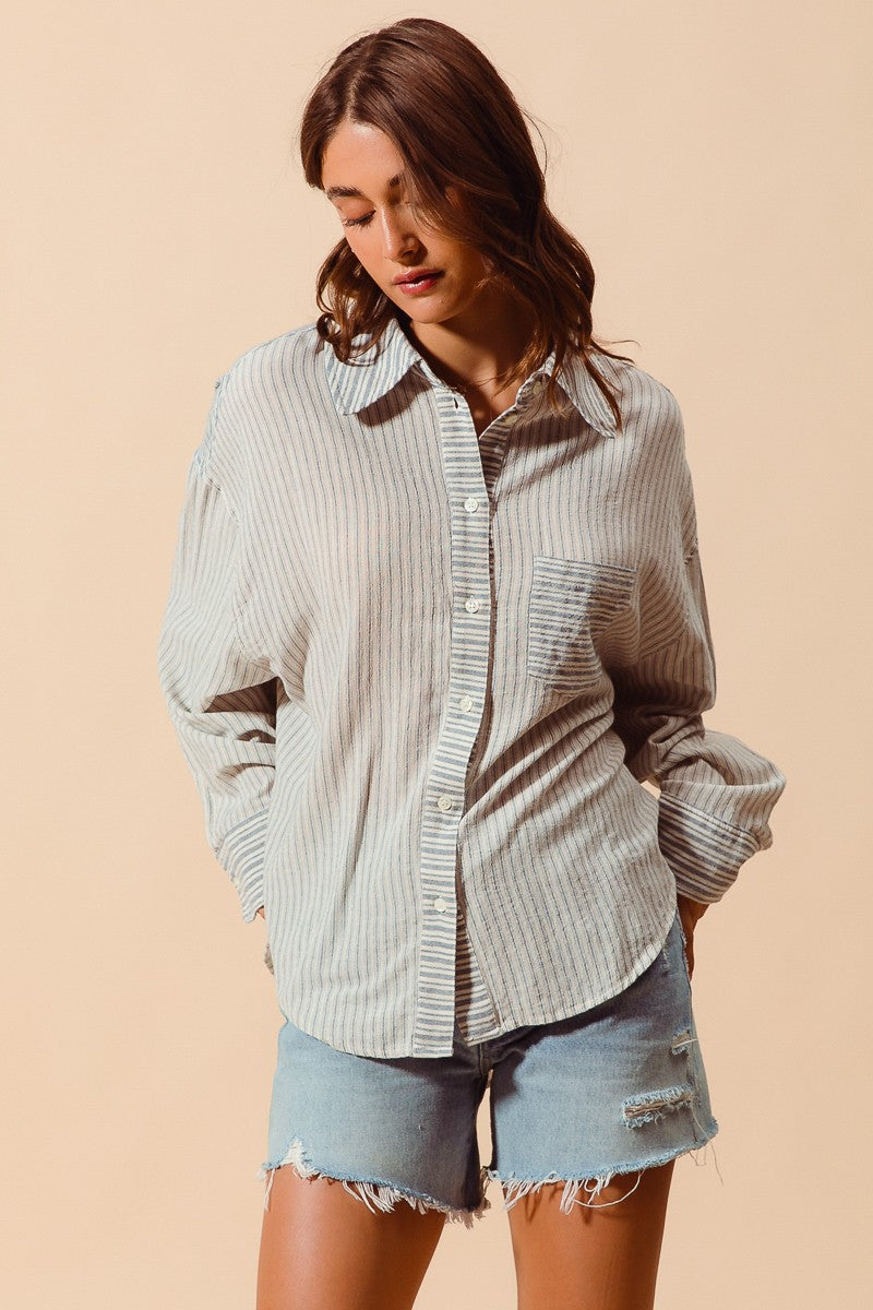 Hannah Striped Button Down