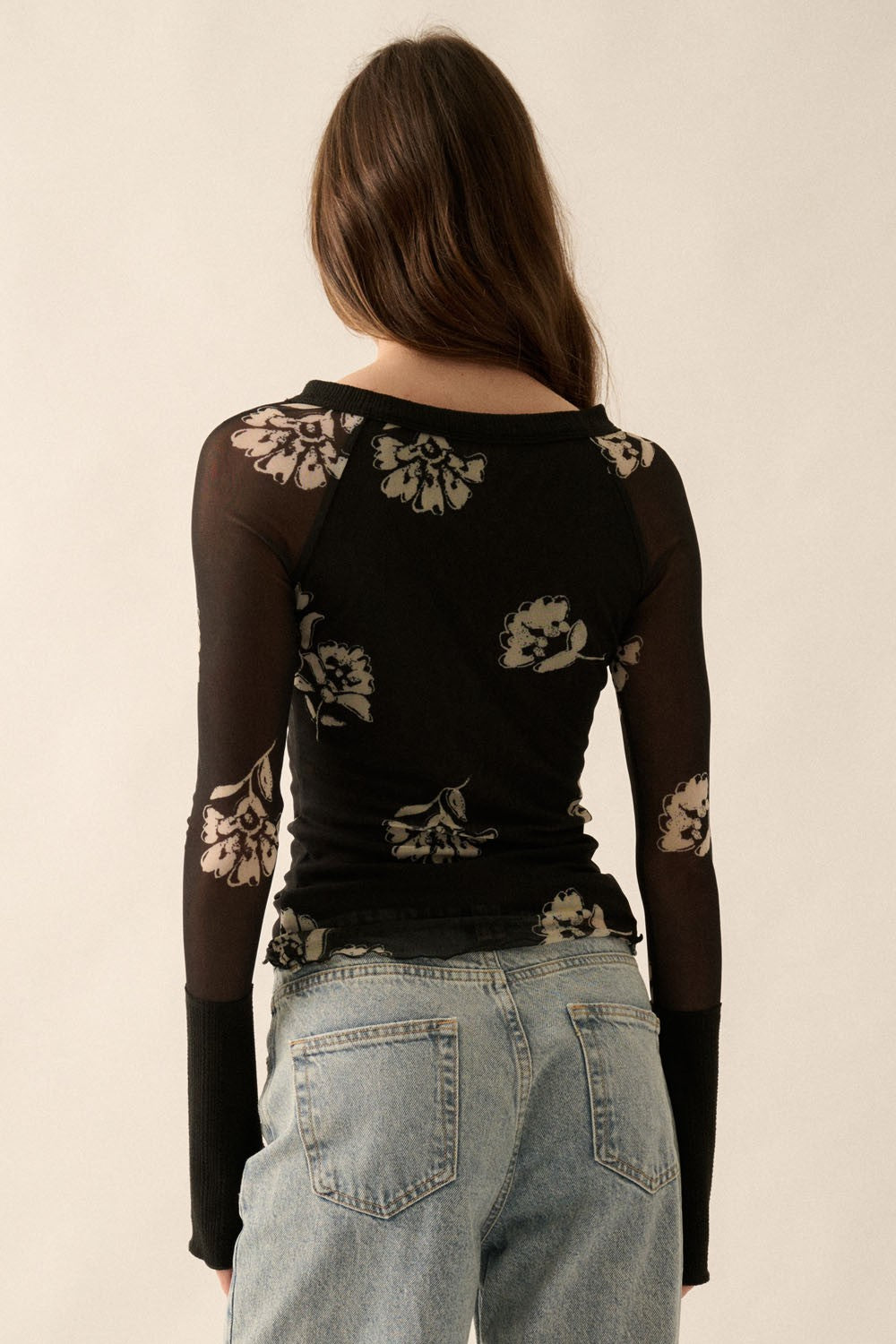 Gwendolyn Floral Henley Top