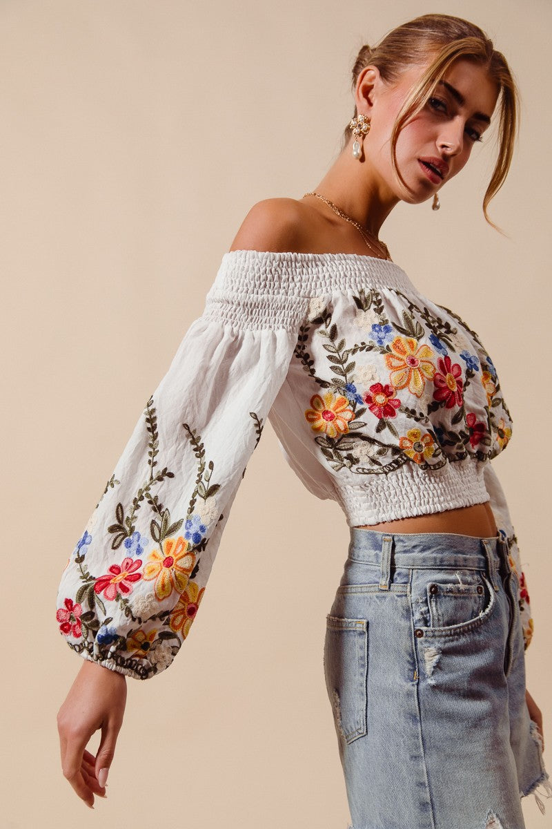 Gypsy Embroidered Crop Top