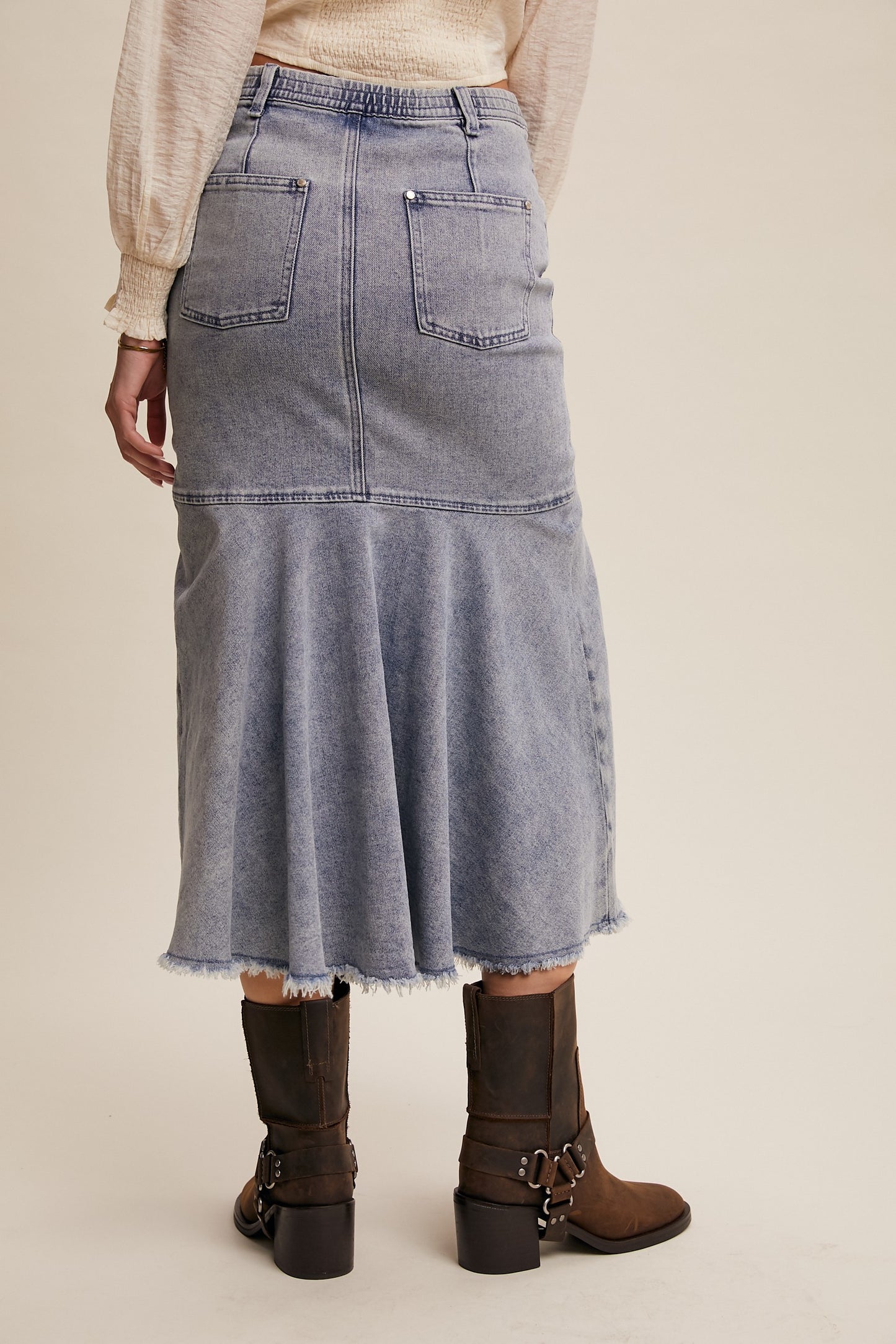 Basque Style Denim Skirt