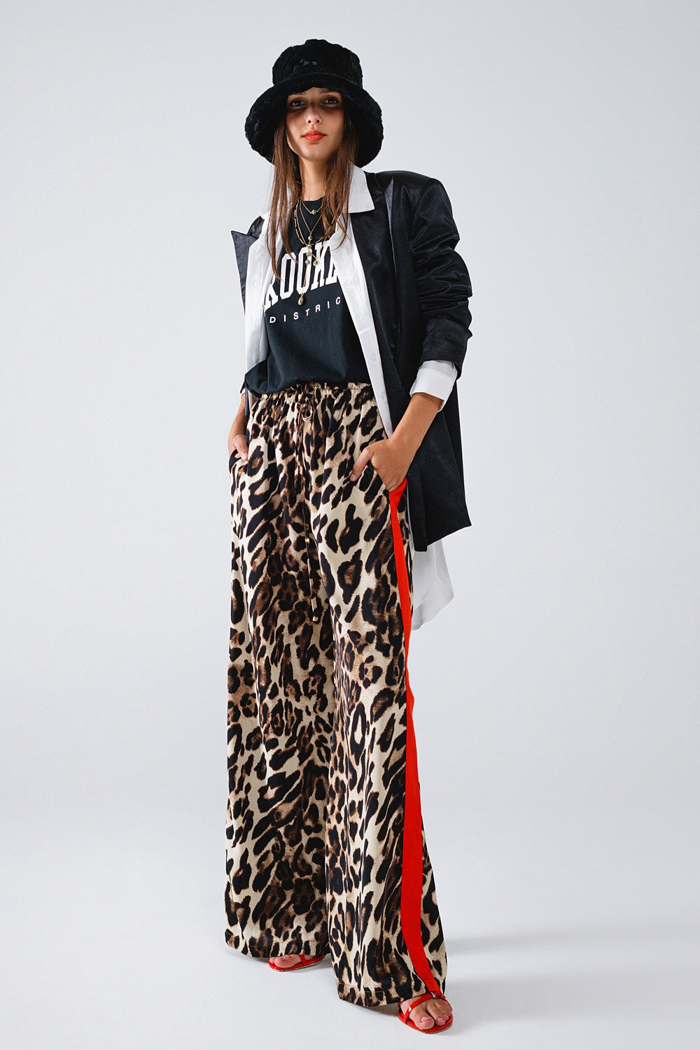 Red Stripe Leopard Pant