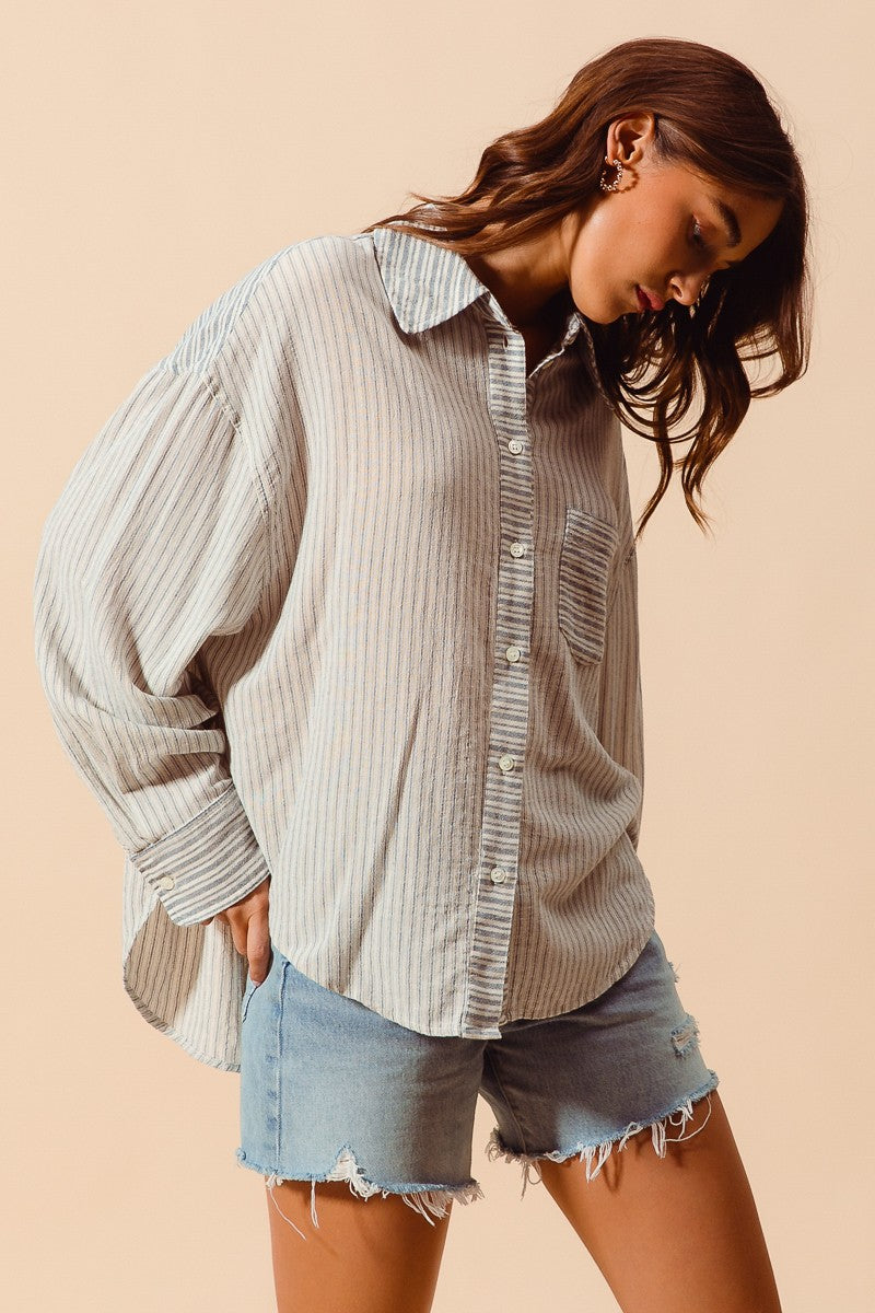 Hannah Striped Button Down