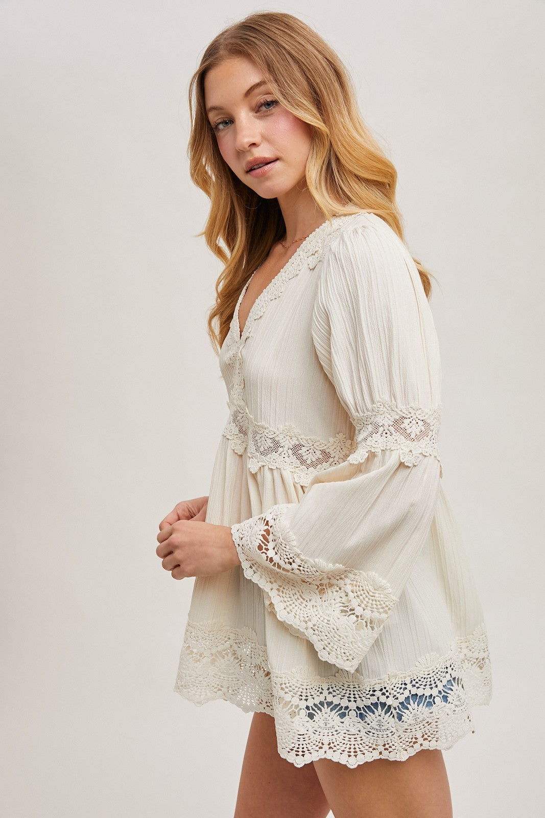 Lena Lace Trimmed Top