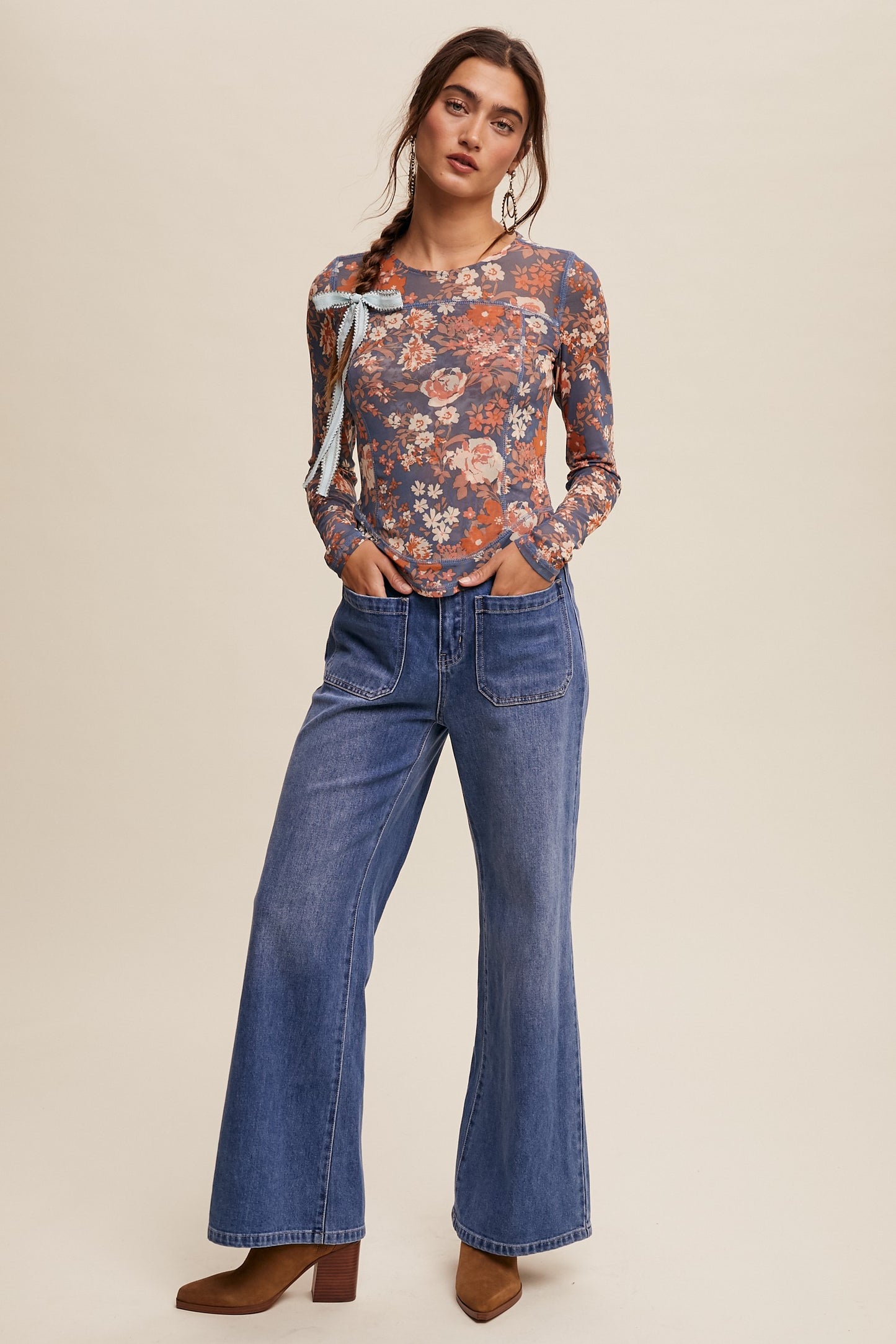 Karington Floral Mesh Top