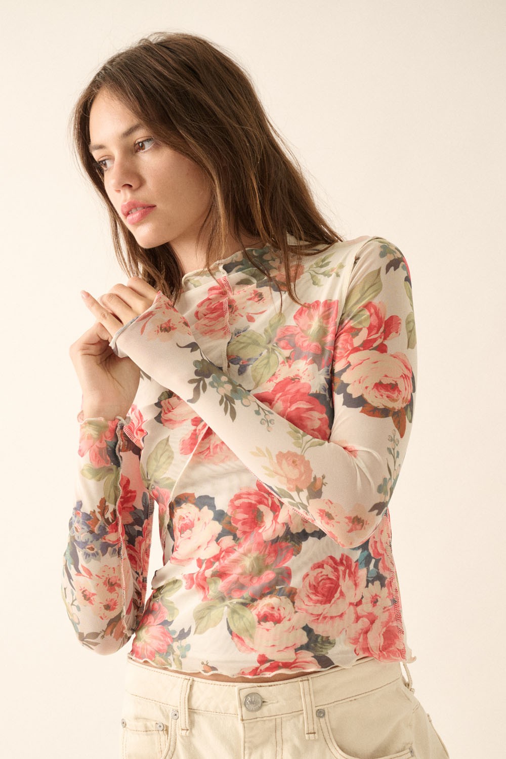 Wren Floral Mesh Top