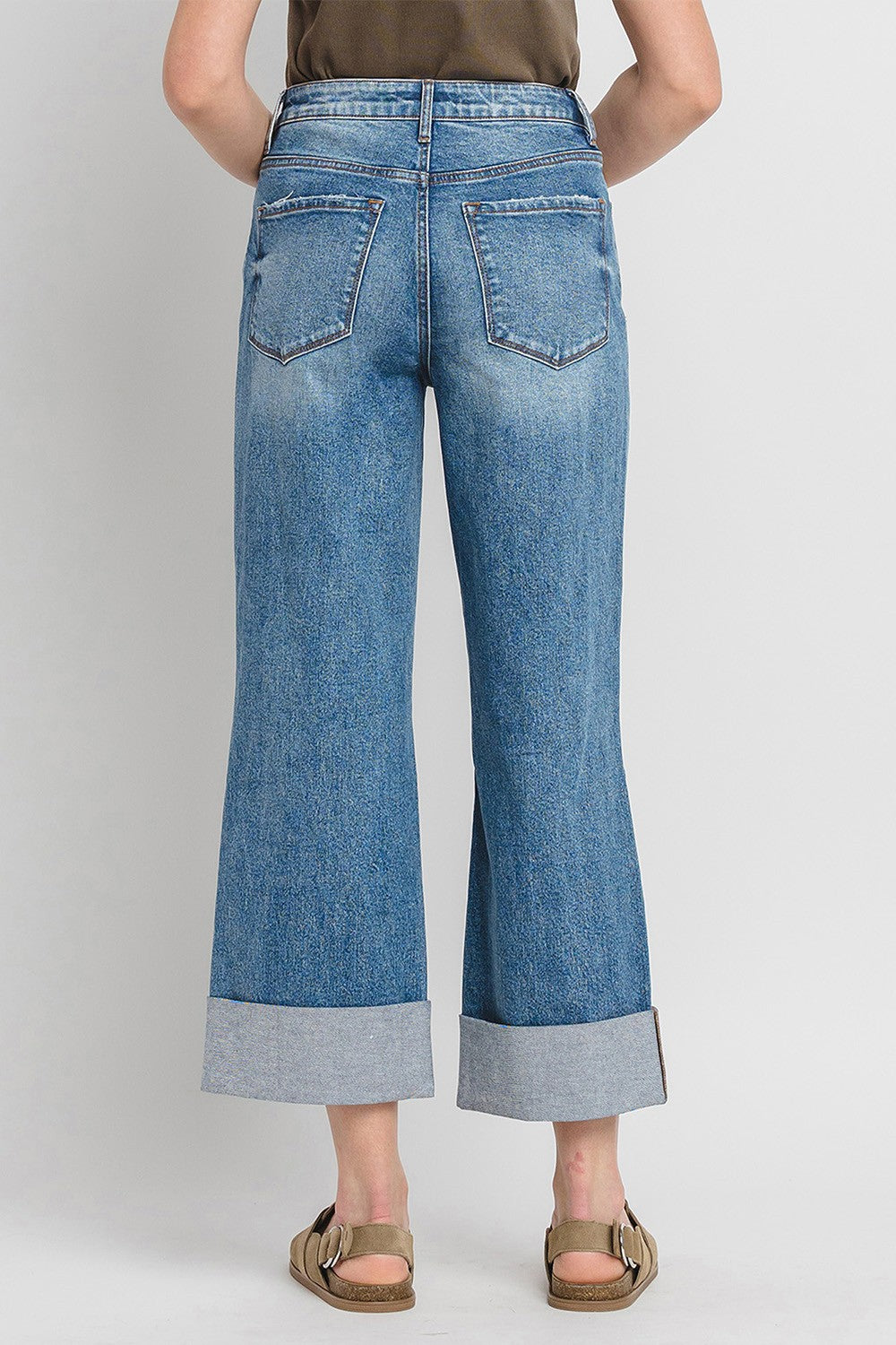 Rosy High Rise Large Cuff Baggy Jean