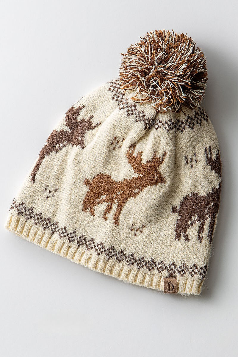 Reindeer Nordic Beanie w/Pom