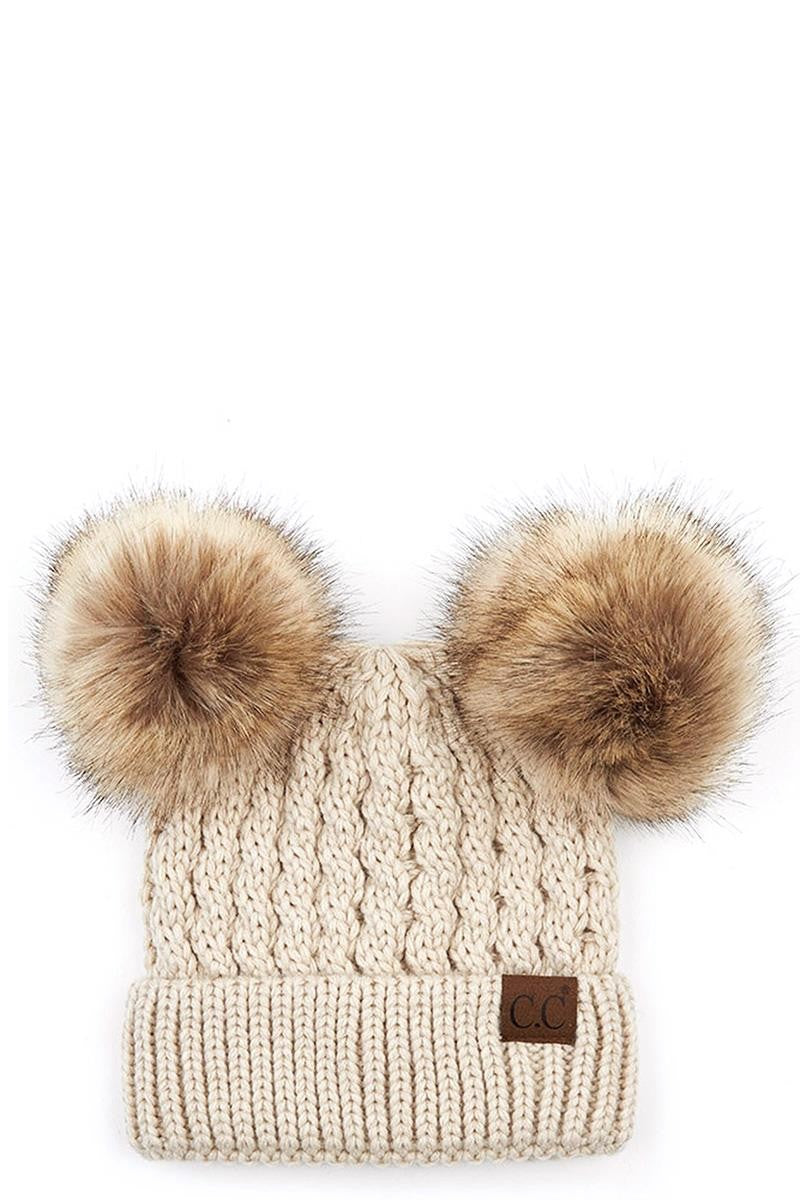 CC Knit Double Pom Beanie