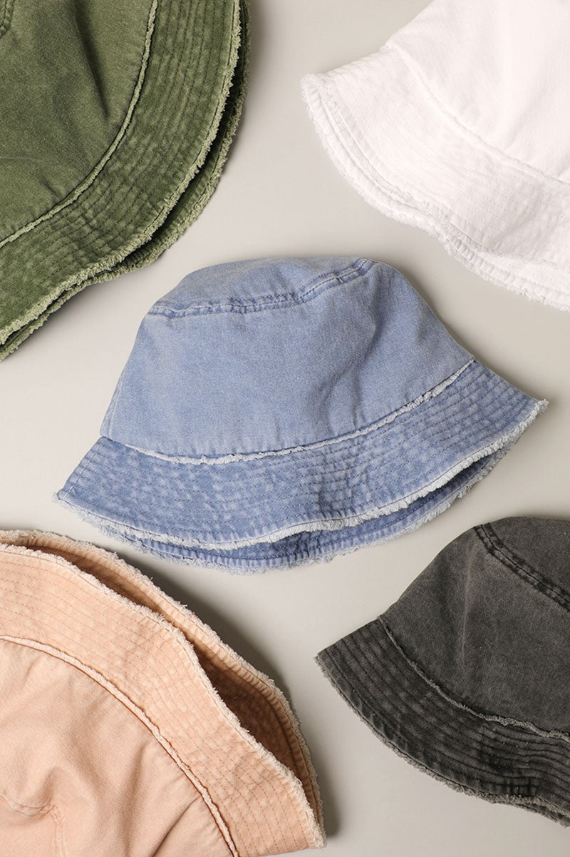 Frayed Canvas Denim Bucket Hat