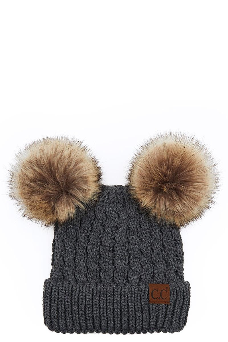 CC Knit Double Pom Beanie