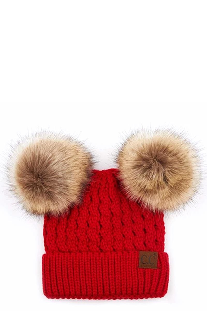 CC Knit Double Pom Beanie