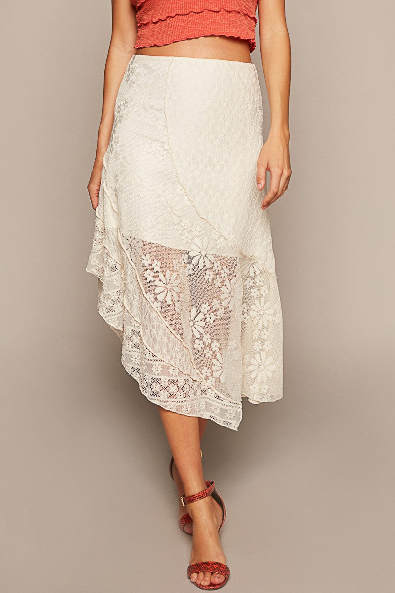 Lacey Unbalanced Hem Skirt