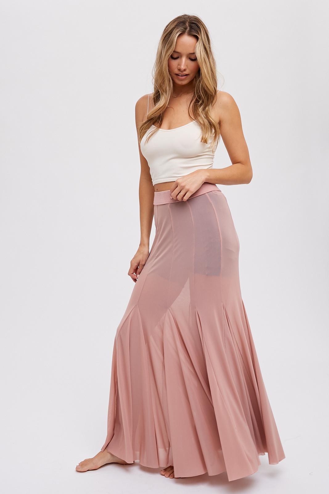 Sheer Mesh Maxi Skirt