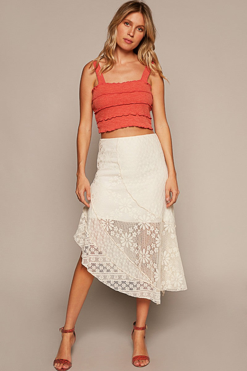 Lacey Unbalanced Hem Skirt