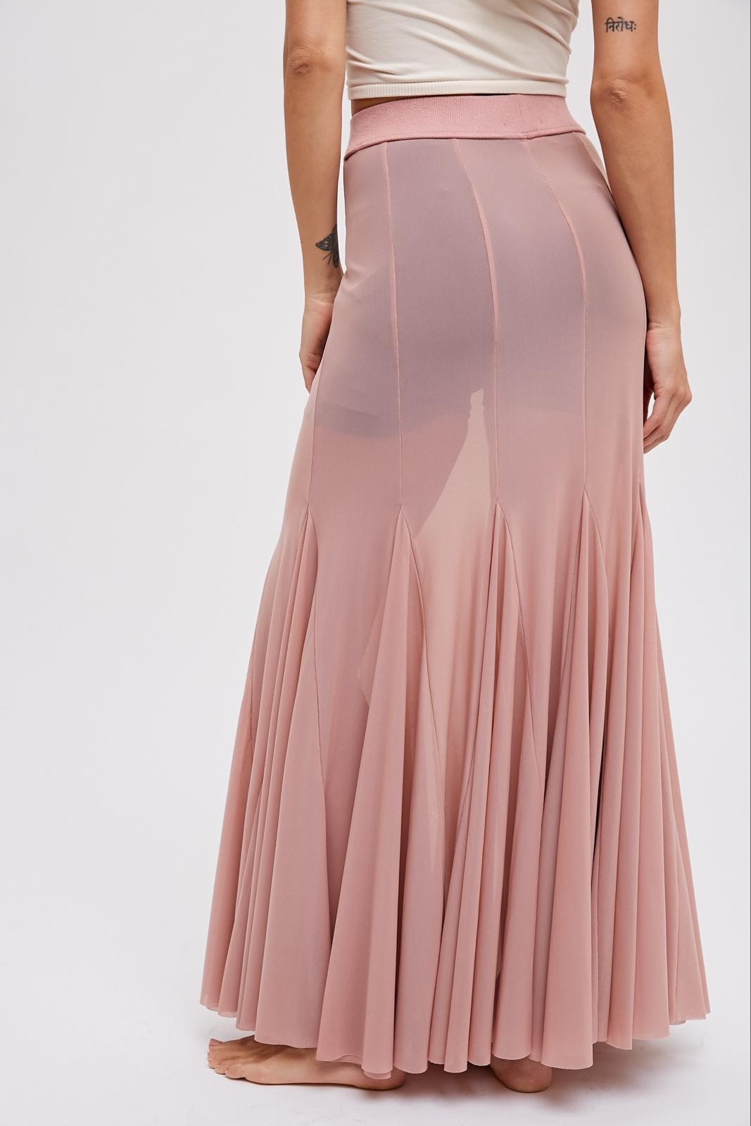 Sheer Mesh Maxi Skirt