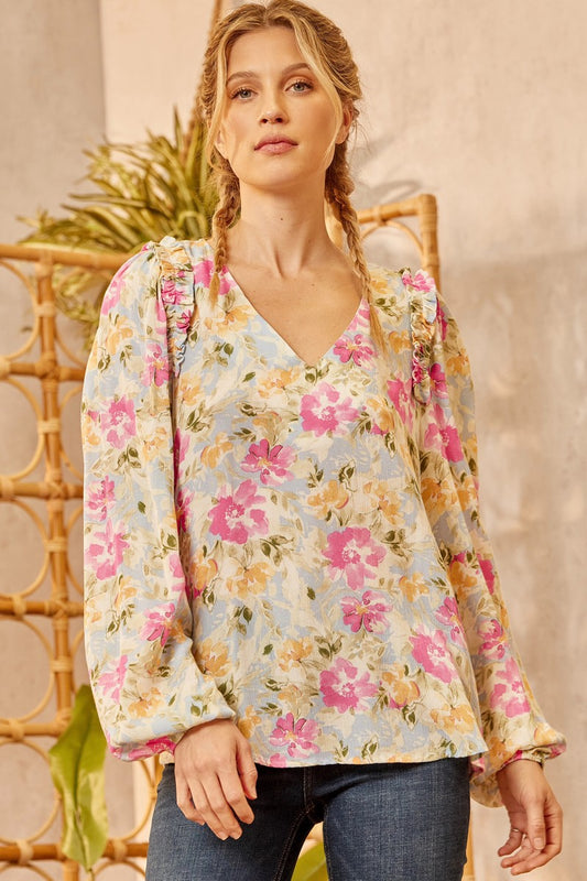 Bianca Floral Print Blouse PLUS